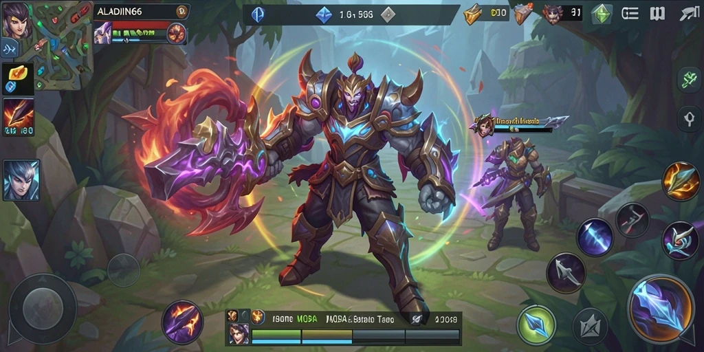 Screenshot gameplay ALADIN66 menampilkan aksi pertarungan yang intens.