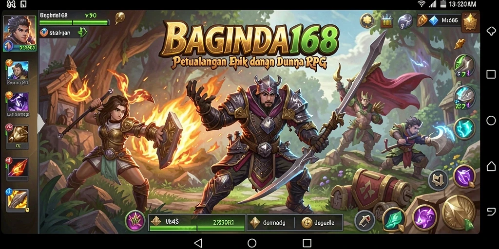Screenshot gameplay BAGINDA168 menunjukkan aksi seru dalam pertarungan RPG.