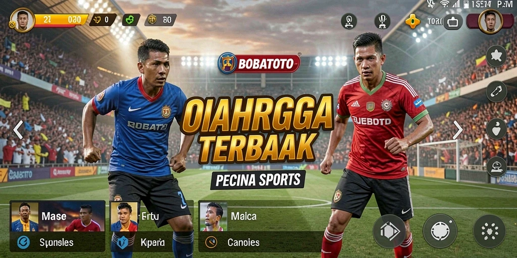 Tampilan gameplay intens dari BOBATOTO dengan pemain yang bersaing di arena olahraga.