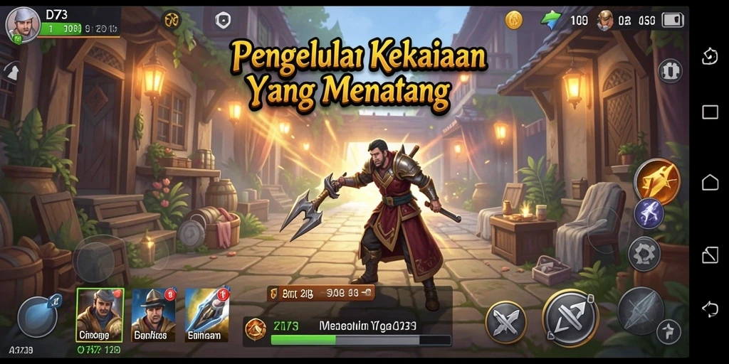 Screenshot utama D73 menampilkan aksi gameplay Tycoon yang seru.