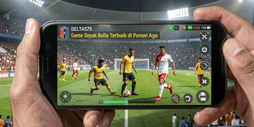 Gameplay menarik dalam DELTA575 saat pertandingan sepak bola berlangsung.