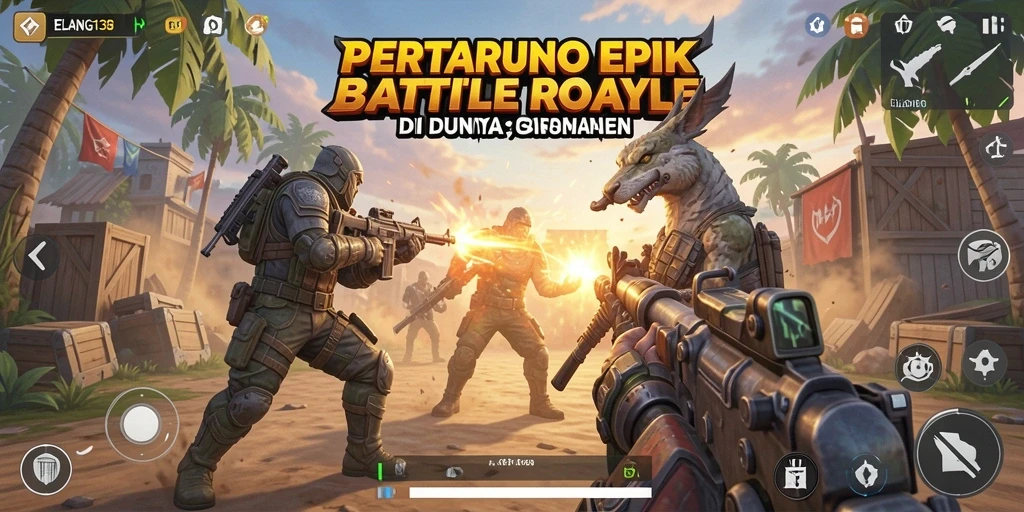 Gameplay intens di ELANG138 dengan pertempuran Battle Royale.