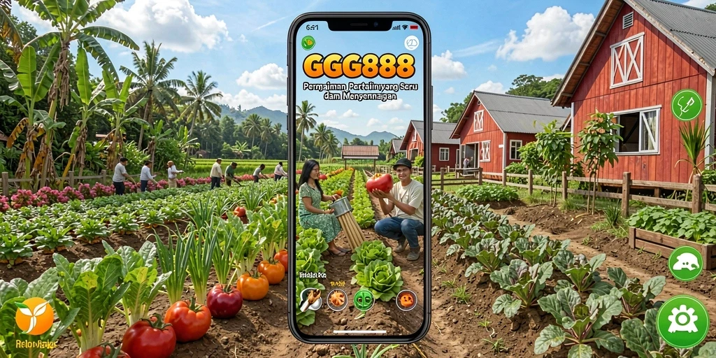 Tampilan gameplay GGG888 yang menunjukkan kegiatan bertani yang seru.
