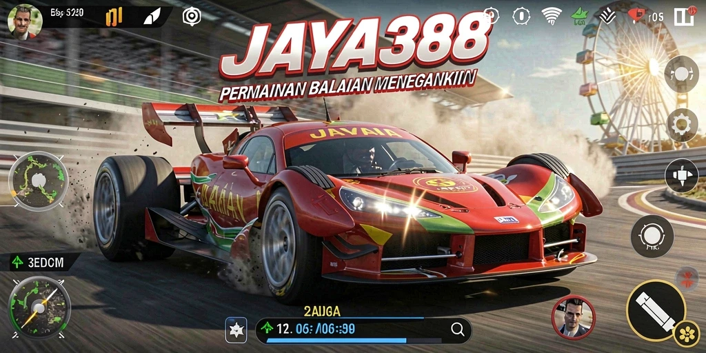 Tampilan gameplay JAYA388 dengan aksi balapan yang mendebarkan.