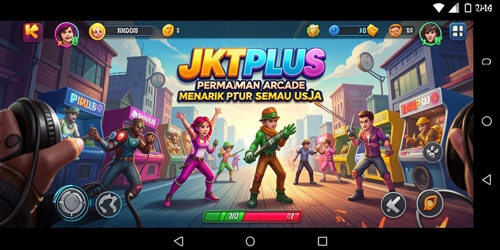 Tangkapan layar JKTPLUS menampilkan aksi gameplay arcade yang seru.