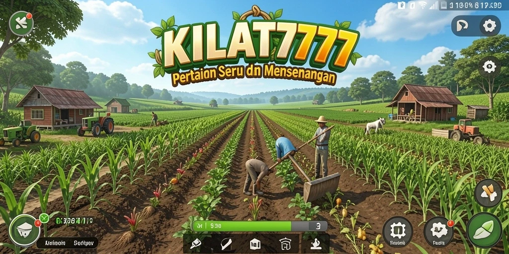 Tampilan gameplay KILAT777 dengan aktivitas pertanian yang interaktif.