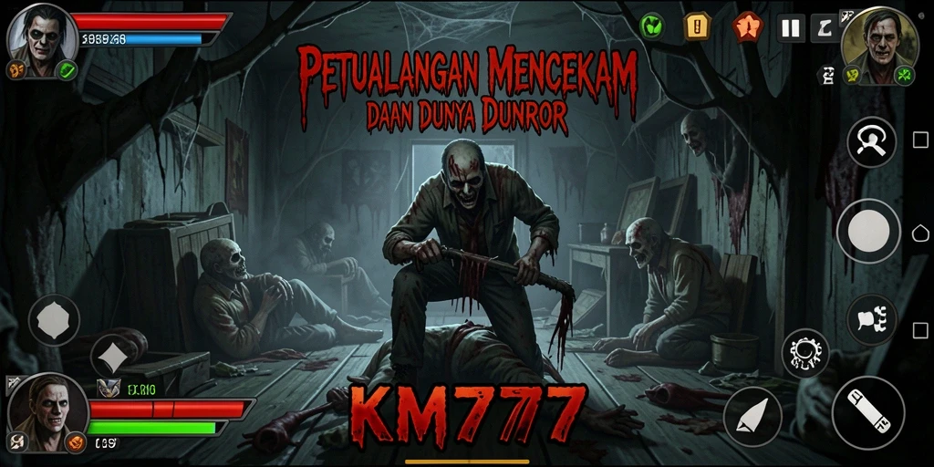 Tampilan gameplay KM777 yang penuh ketegangan dan kengerian.