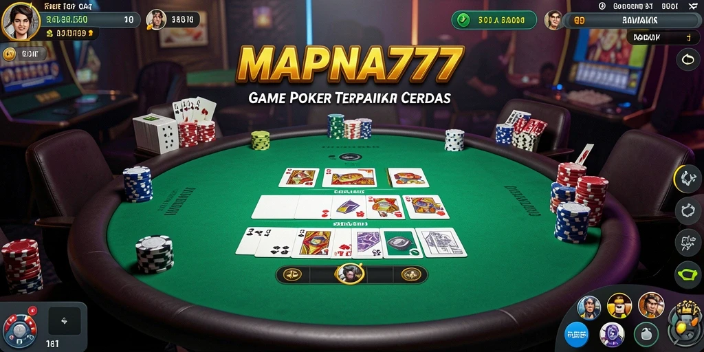 Tampilan screenshot MAPNA777 yang menunjukkan gameplay Poker yang menegangkan.