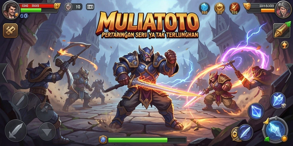 Screenshot gameplay <strong>MULIATOTO</strong> yang menunjukkan aksi seru dalam pertarungan.