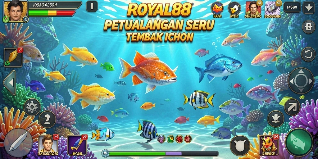 Tampilan gameplay seru dalam ROYAL88 saat menangkap ikan.